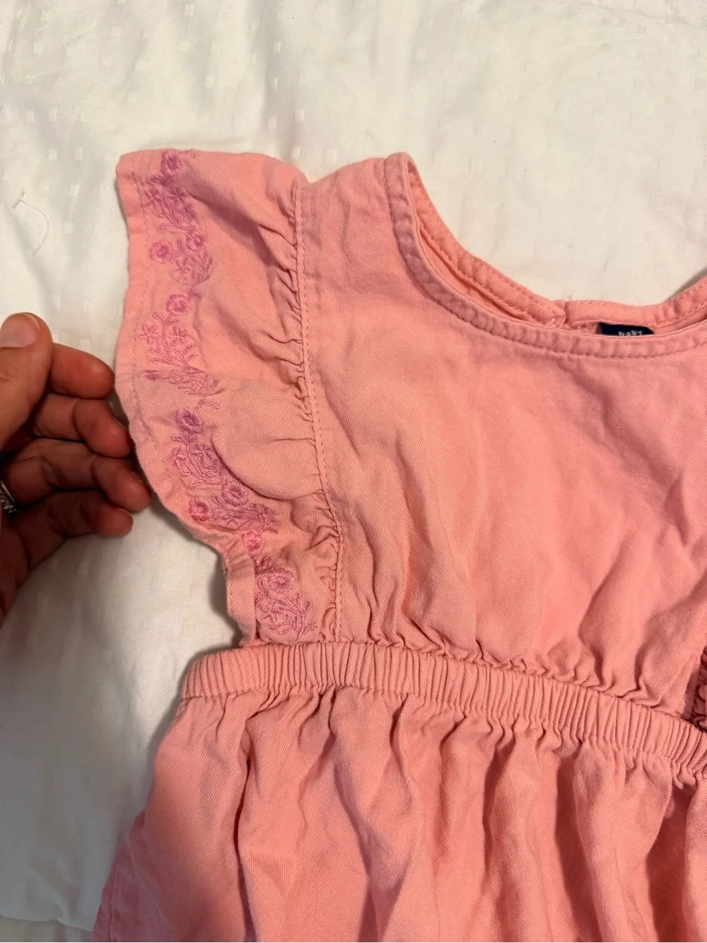 Baby GAP Pink Cotton Romper Duo - Ruffled & Embroidered Styles